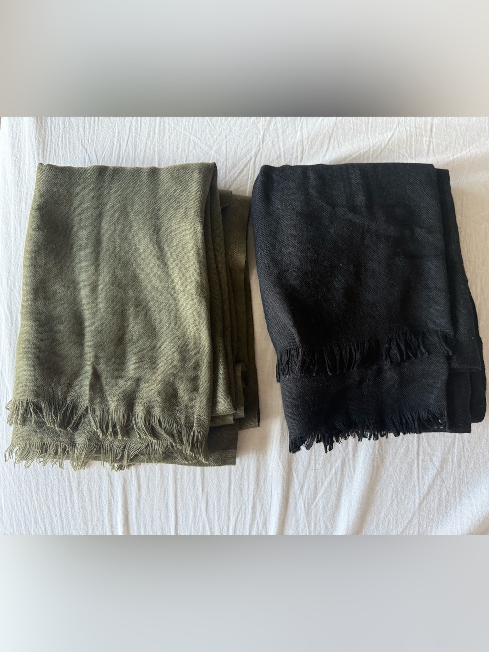 Olive Green and Black scarves hijabs shawls - Picture 2 of 5